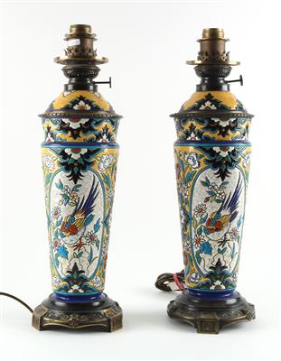 1 Paar Tischlampen, - Antiques