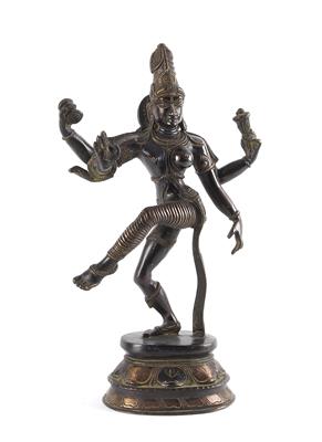 Bronzefigur halb Vishnu und halb Lakshmi, - Asiatica