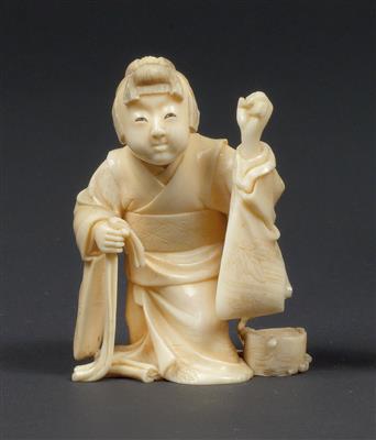 Kleines Okimono einer Frau, Japan, Meiji Periode - Asiatika