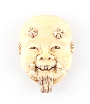 Netsuke einer Okina Maske, - Asiatika
