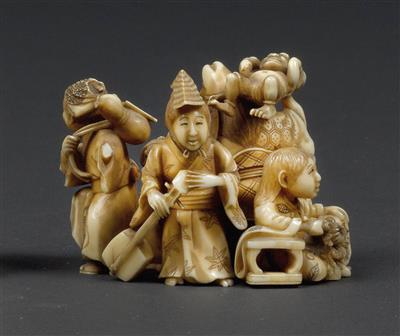 Okimono einer Figurengruppe, Japan, Meiji Periode - Asiatika