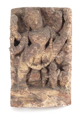 Steinrelief des vierarmigen Vishnu, - Asiatika