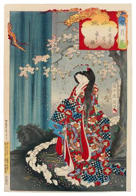 Toyohara Chikanobu (Japan 1838-1912) Serie:"Setsu Getsu Ka"(Schnee, Blume, Mond) - Asiatica