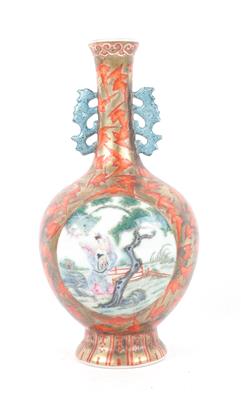 Famille rose Vase, - Antiquitäten - Saisonabschlussauktion