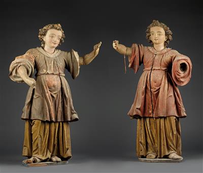 Paar große Renaissance Engel, - Antiques