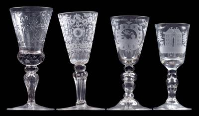 4 verschiedene Barock-Pokale, - Antiques
