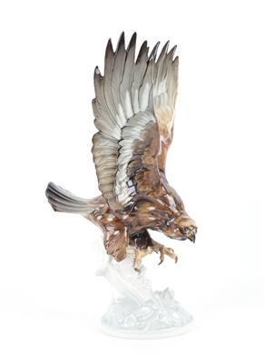 Adler auf Beuteflug, - Antiquitäten