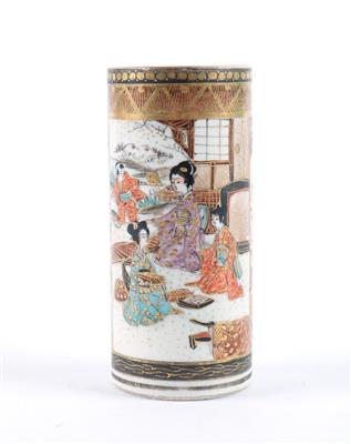 Kleine zylindrische Satsuma Vase, - Antiquitäten