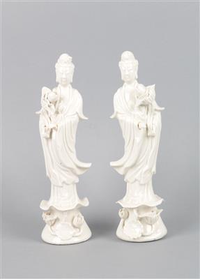 1 Paar Blanc de Chine Figuren - Antiques