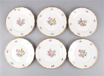 6 Dessertteller, - Antiques