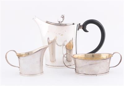 Schwedische Silber Kaffeegarnitur mit Innenvergoldung, - Antiques