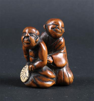 Netsuke zweier Männer, - Asiatica