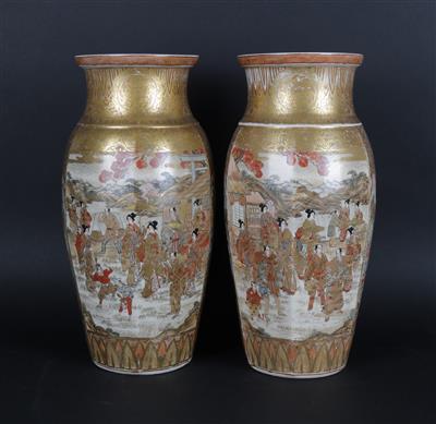 Paar Satsuma Vasen, - Asiatica and Art