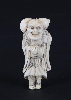 Netsuke eines Sennin mit Kalebasse, - Asiatika und islamische Kunst