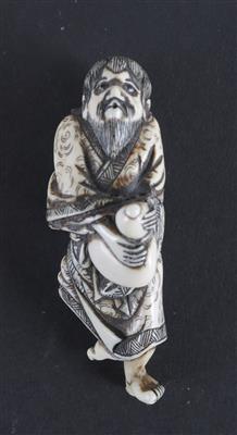 Netsuke eines Sennin mit Kalebasse, Japan, um 1800 - Asiatika und islamische Kunst