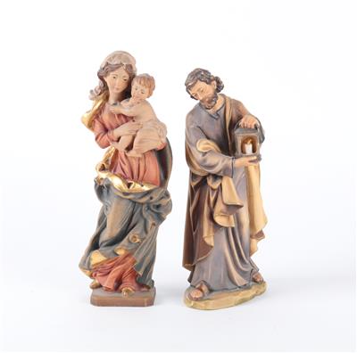 Madonna mit Kind und Hl. Joseph, - Antiques