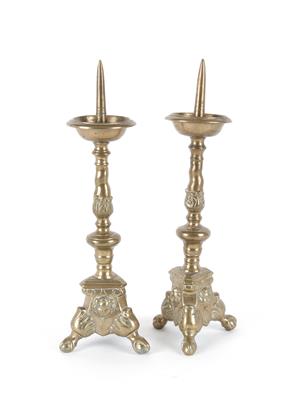 Paar barocke Kerzenleuchter, - Antiques