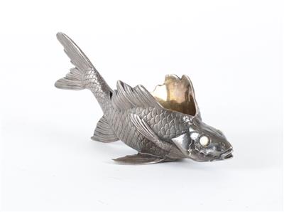 Salzbehälter in Form eines Fisches, - Antiquitäten