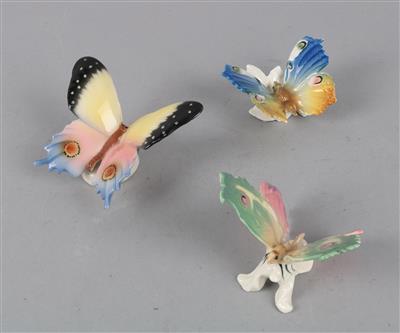 3 Schmetterlinge, - Summer auction Antiques