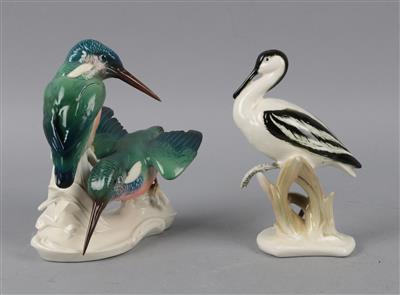 Eisvogelpaar und Säbelschnabler, - Sommerauktion Antiquitäten
