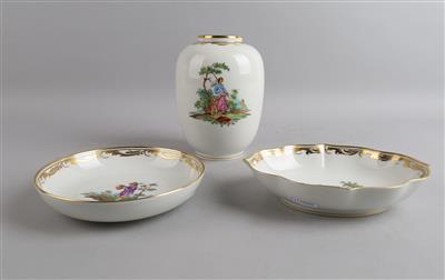 Augarten - Vase, 1 runde, 1 ovale Schale, - Works of Art