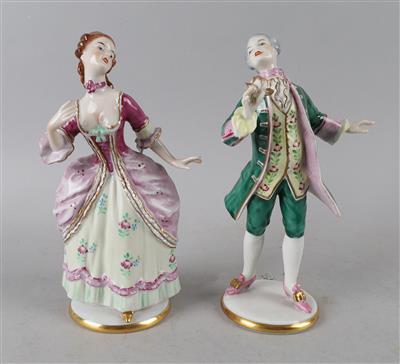 Dame und Kavalier mit Rose, - Antiquitäten