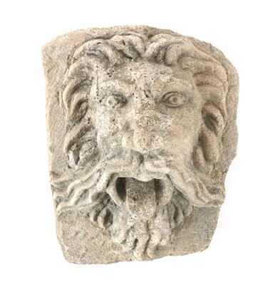 Steinrelief, Maskaron mit herausgestreckter Zunge, - Antiquariato