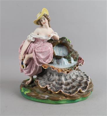 Rastende Dame - Zigarrenspender, Thun, Klösterle, 1857, - Antiquariato