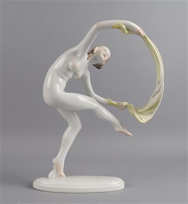 Tanzender weiblicher Akt mit Tuch, - Works of Art