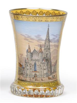 "Domkirche zu St. Stephan in Wien"-Ranftbecher, - Starožitnosti
