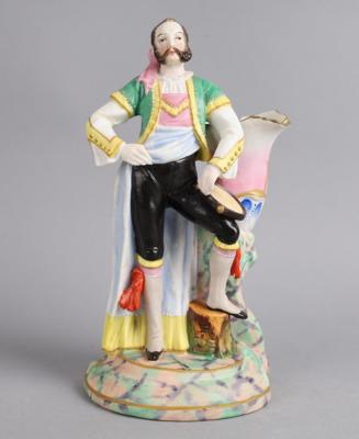 Mann mit Tamburin an Vase lehnend, Christian Fischer, - Antiquariato