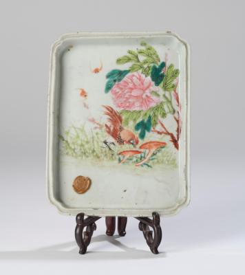 Famille rose Tablett, China, - Antiquitäten