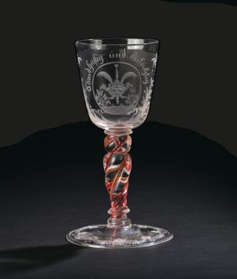 "Standhaftig und Aufrichtig" Pokal, Böhmen um 1720, - Antiquitäten