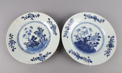 2 blau-weiße Teller, China, 18. Jh., - Starožitnosti