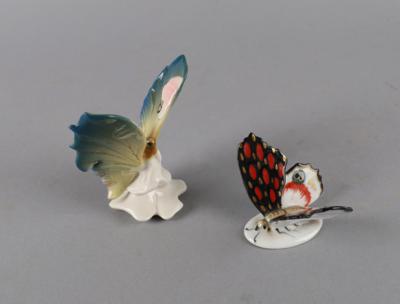 Zwei Schmetterlinge, Fa. Ens, Rudolstadt, Volkstedt, - Starožitnosti