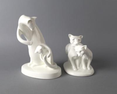 2 Katzenpaare, Royal Doulton, - Antiquitäten