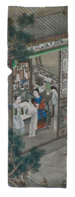 China, wohl Qing-Periode, Ausschnitt aus einer Hängerolle - Antiquariato