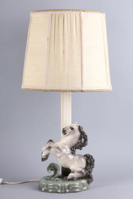 Anton Klieber, Tischlampe mit steigendem Pferd, Modellnummer: 755 A, Firma Keramos, Wien, ab ca. 1950 - Works of Art