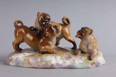 Mopsgruppe, Meissen Ende 19. Jh., - Works of Art