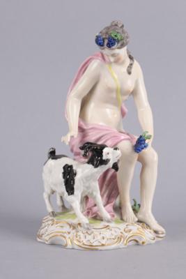 Sitzender weiblicher Halbakt mit Tuch, eine Ziege mit Trauben fütternd, - Works of Art