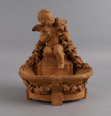 Terrakotta Brunnenmodell mit Putto, - Antiquariato