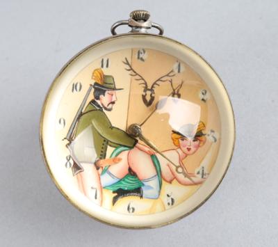 Erotische Kugeluhr "zur Jagd", - Antiquariato