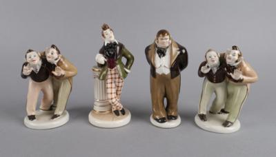 4 Figuren aus Nikolai Gogol's "Die toten Seelen", - Antiquariato