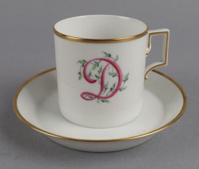 Monogramm D Tasse mit Untertasse, Augarten, - Antiquariato