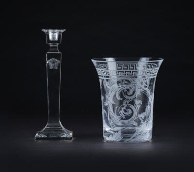Rosenthal Versace - 1 Vase, 1 Kerzenständer, - Starožitnosti