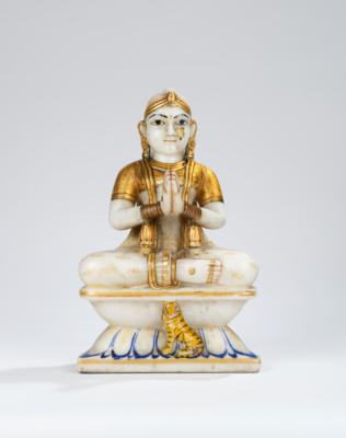 Marmorfigur der sitzenden Parvati, Indien, 19./20. Jh., - Works of Art