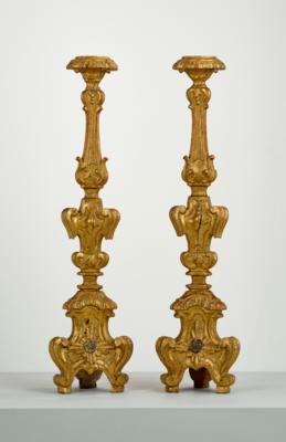 Paar Altarleuchter im Stil des Barock, 19. Jh., - Antiquitäten