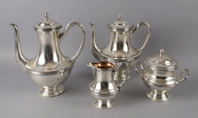 Vierteilige Tee und Kaffeegarnitur, - Antiquitäten