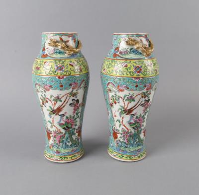 Paar Famille rose Vasen, China, 19. Jh. - Works of Art