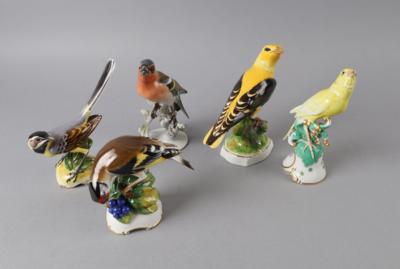5 Vogelfiguren, Rosenthal 20. Jh. - Works of Art